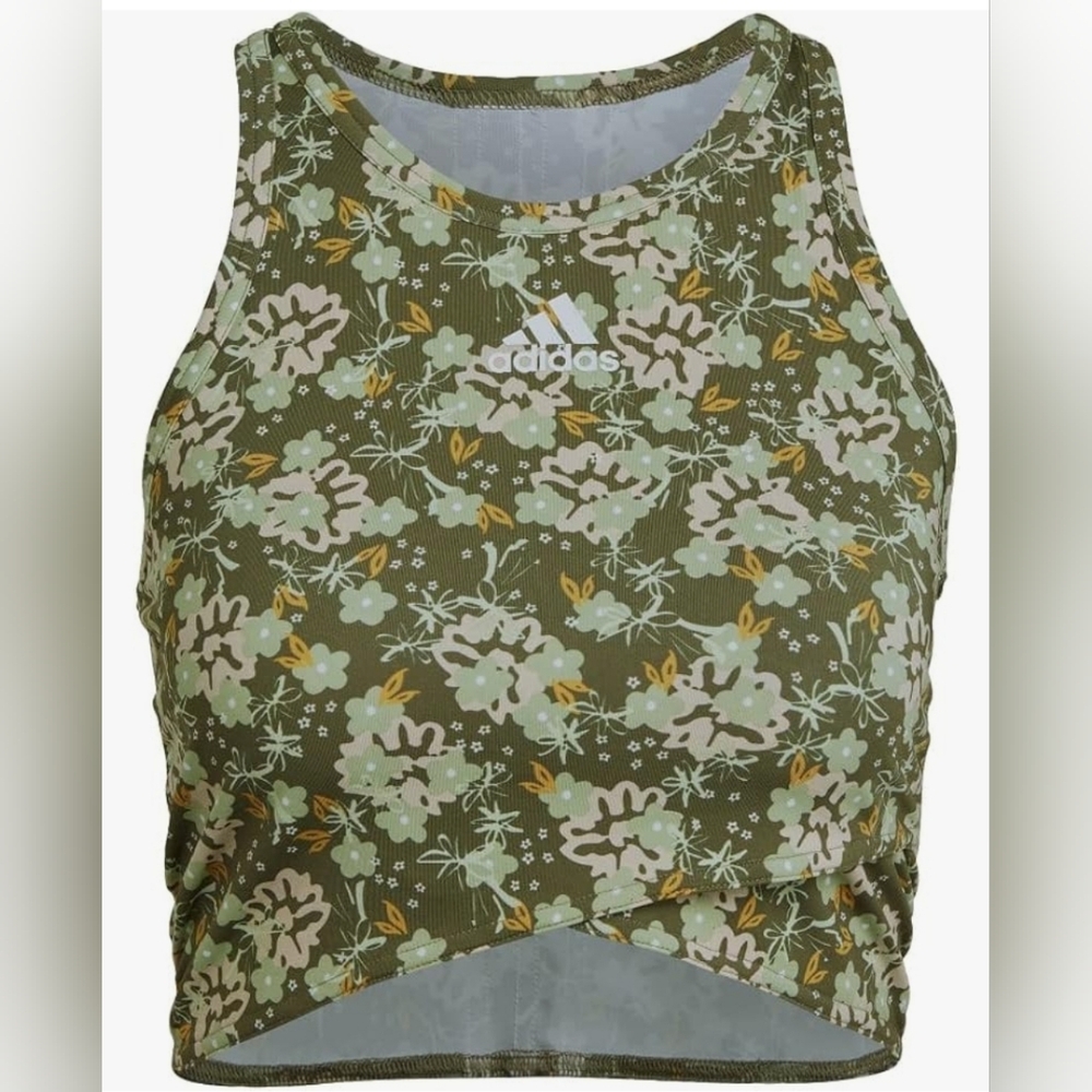 Adidas Grow Positivity Cropped Flowers Training Tank - Medium
